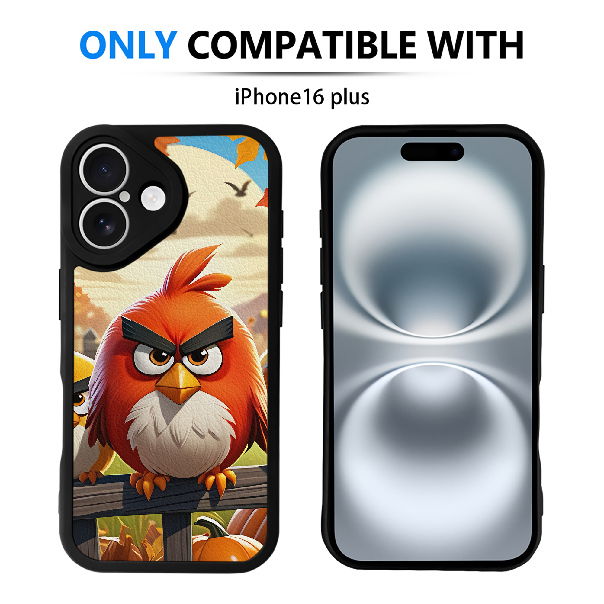 （画像用） Angry Birds アングリーバード 【iPhone 16シリーズ対応】シリコンスマホケース（レザー調） 材質：シリコン